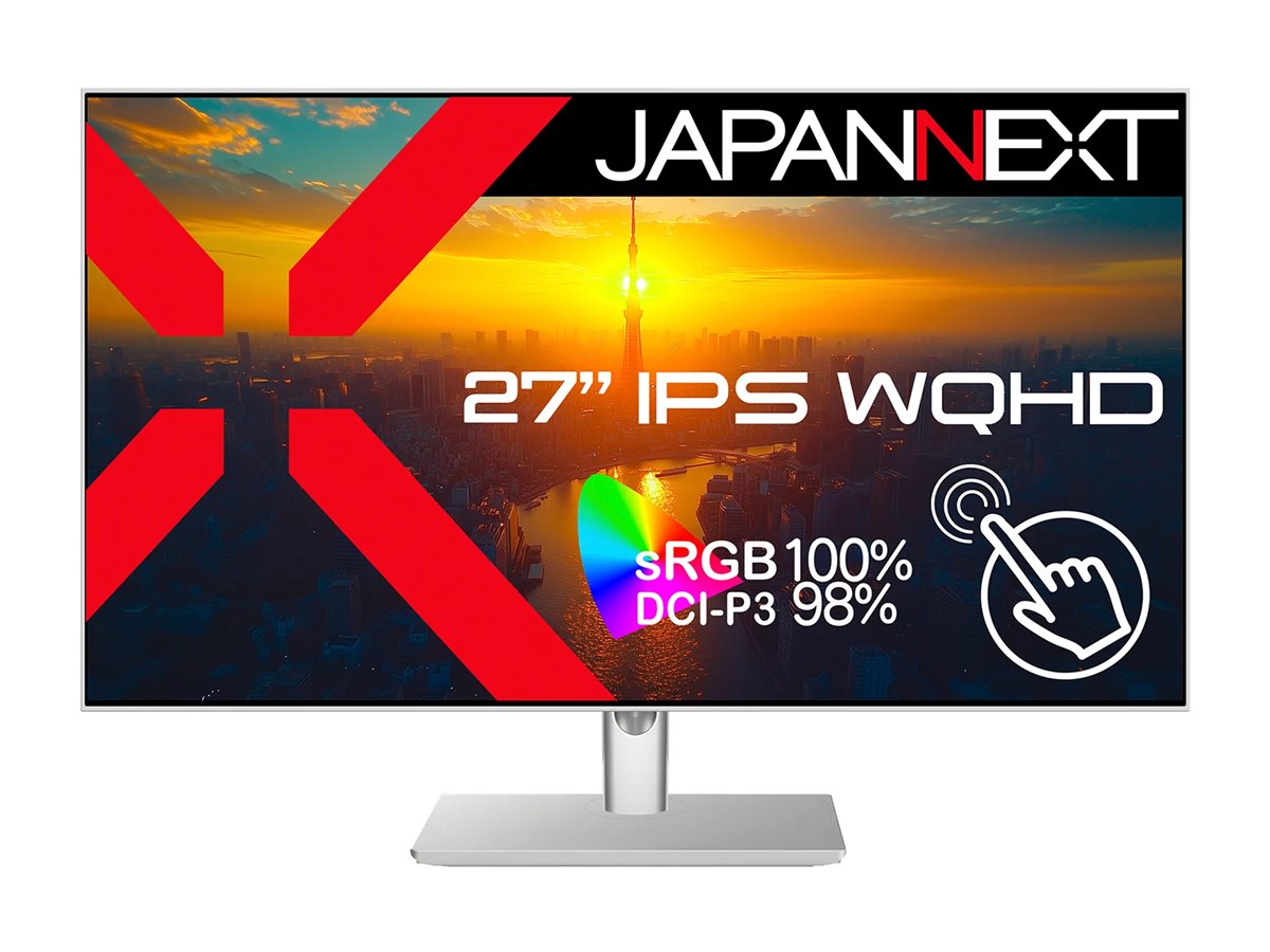JAPANNEXT JAPANNEXT JN-IPS27WQHDR-C65W-FLD-T - Ecran tactile 27p 2560x1440 WQHD 75Hz - 400 cd/m2 - HDMI - DP - USB-C charge 65W - Blanc