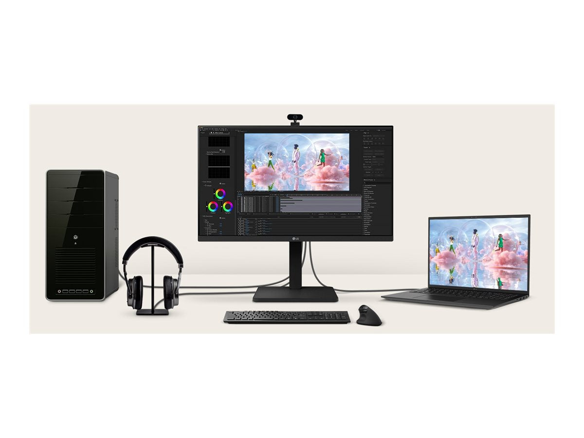 LG LG 24BA450-B.AEUQ Écran LED - 24 - 1920 x 1080 Full HD (1080p) @ 100 Hz - IPS - 250 cd/m² - 1300:1 - 5 ms - HDMI, VGA, DP- HP