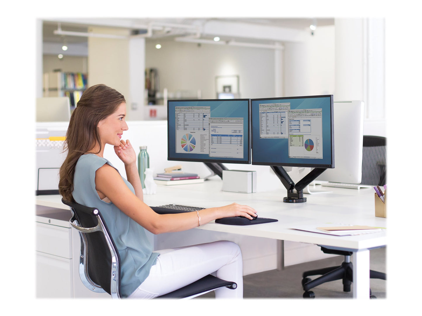 FELLOWES Bras porte écran double Platinium Série