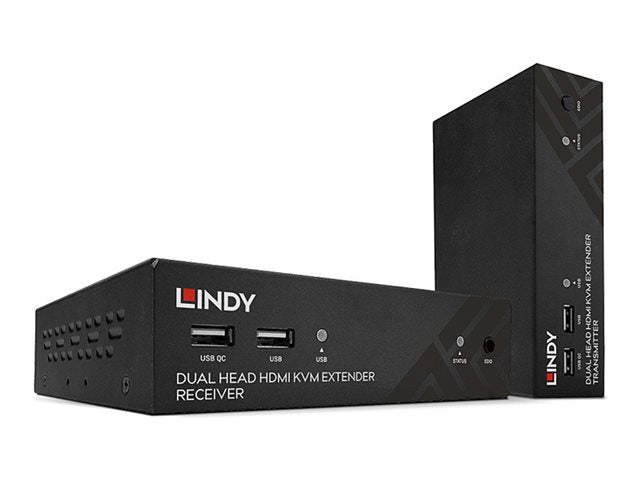LINDY 100m Cat.6 Dual Head HDMI USB & RS232 Extender