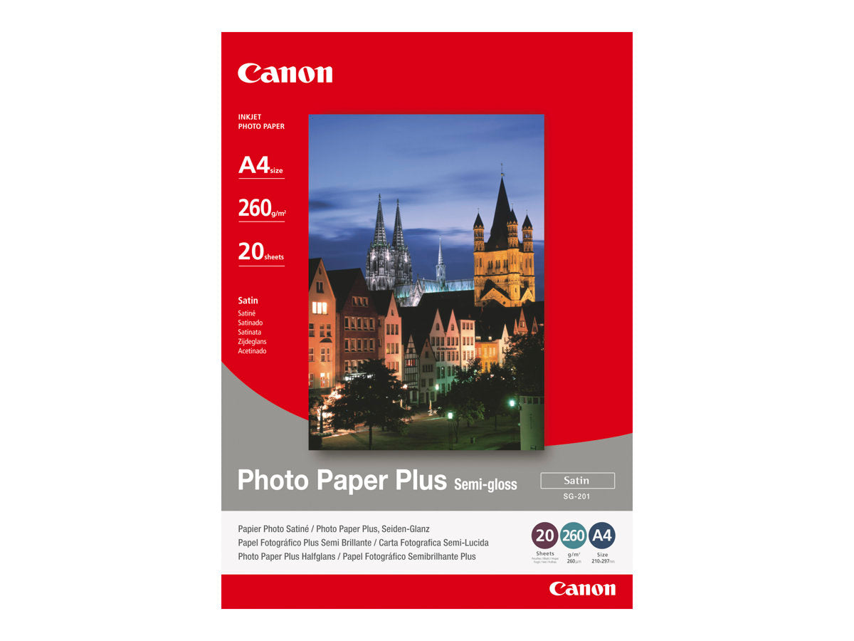 CANON CANON SG-201 semi brillant photo  papier inkjet 260g/m2 8x10 inch 20 feuilles pack de 1