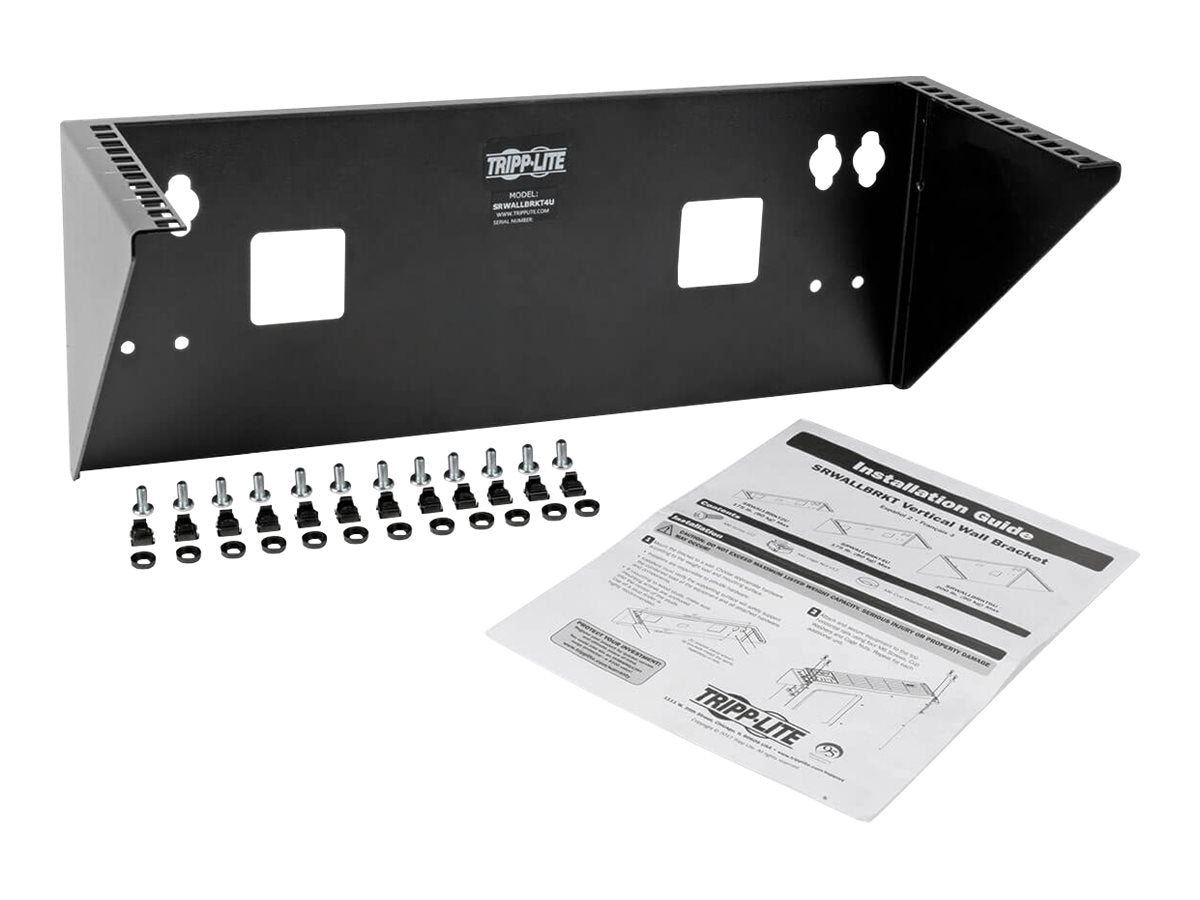 EATON EATON TRIPPLITE Wallmount Rack 4U Vertical Rack Bracket 175lb Capacity Mounting bracket wall mountable Black 4U 19
