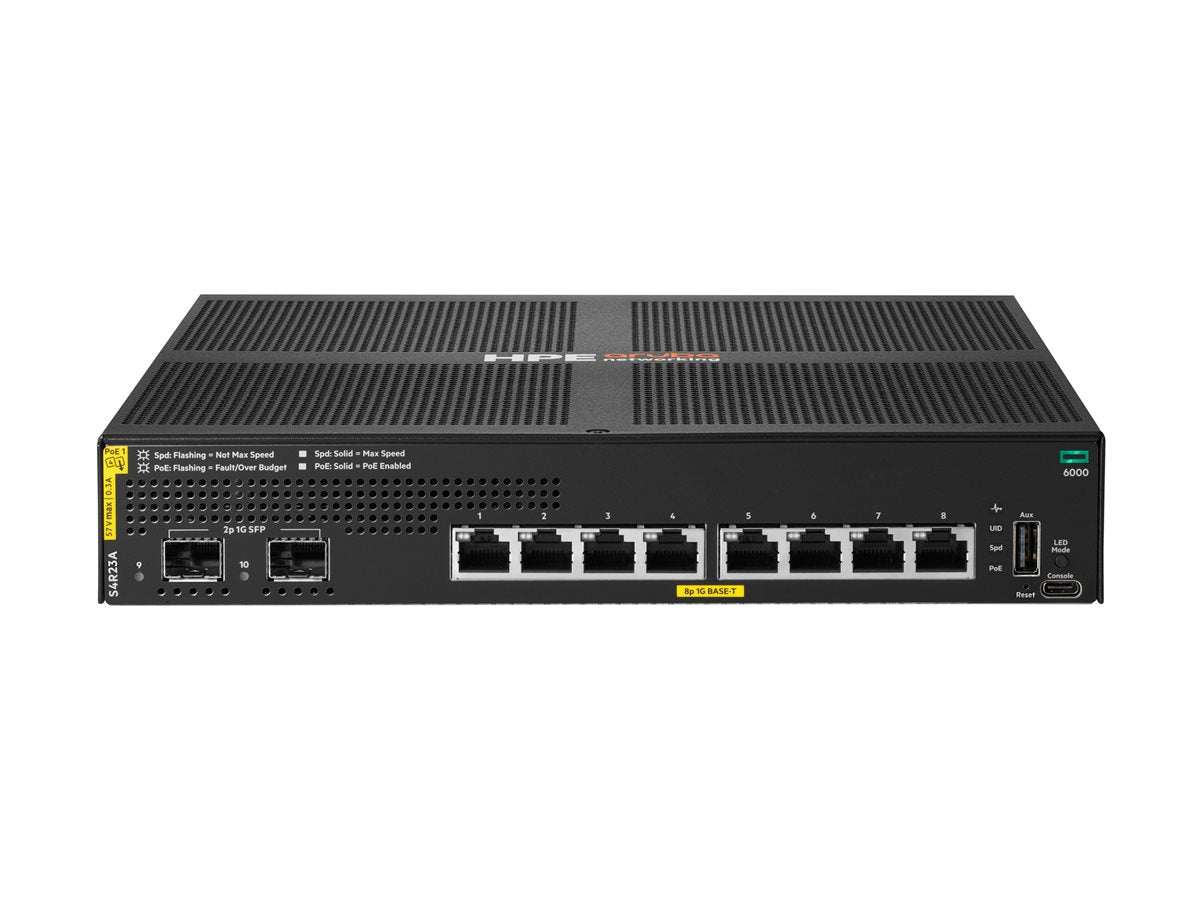 ARUBA HPE Aruba Networking CX 6000 8p 10M/100M/1G Class4 PoE 2p SFP 1G 67W Switch EU en