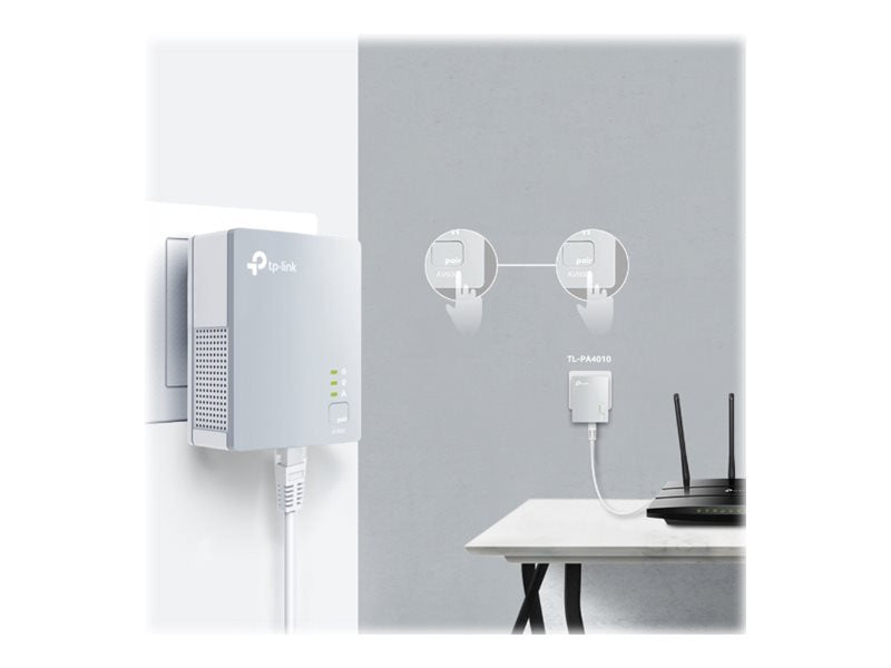 TP-LINK 500Mbps Nano Powerline Adapter Starter Kit Homeplug AV Multistreaming Plug and play 500Mbps powerline data rate Twin Pack
