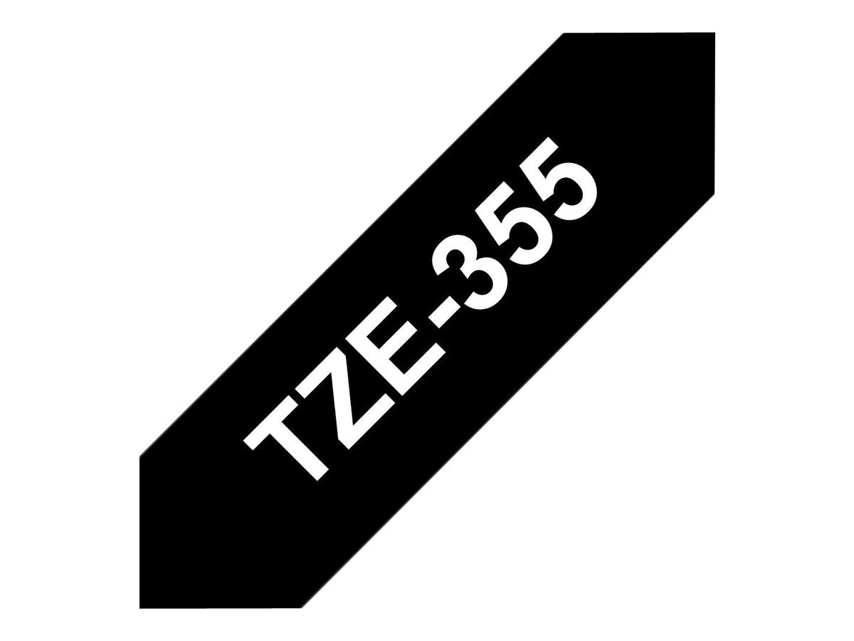 BROTHER P-TOUCH TZE-355 blanc sur noir 24mm