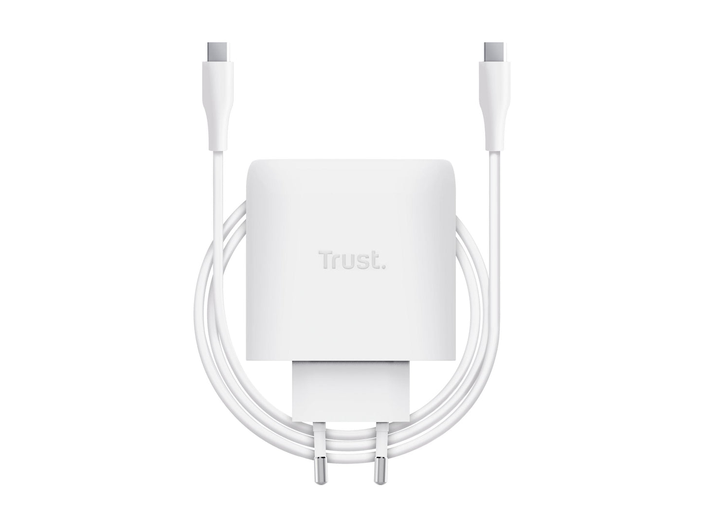 TRUST TRUST Alimentation universelle MAXO USB-C 65 watts GAN Apple PC 1 port + câble blanc