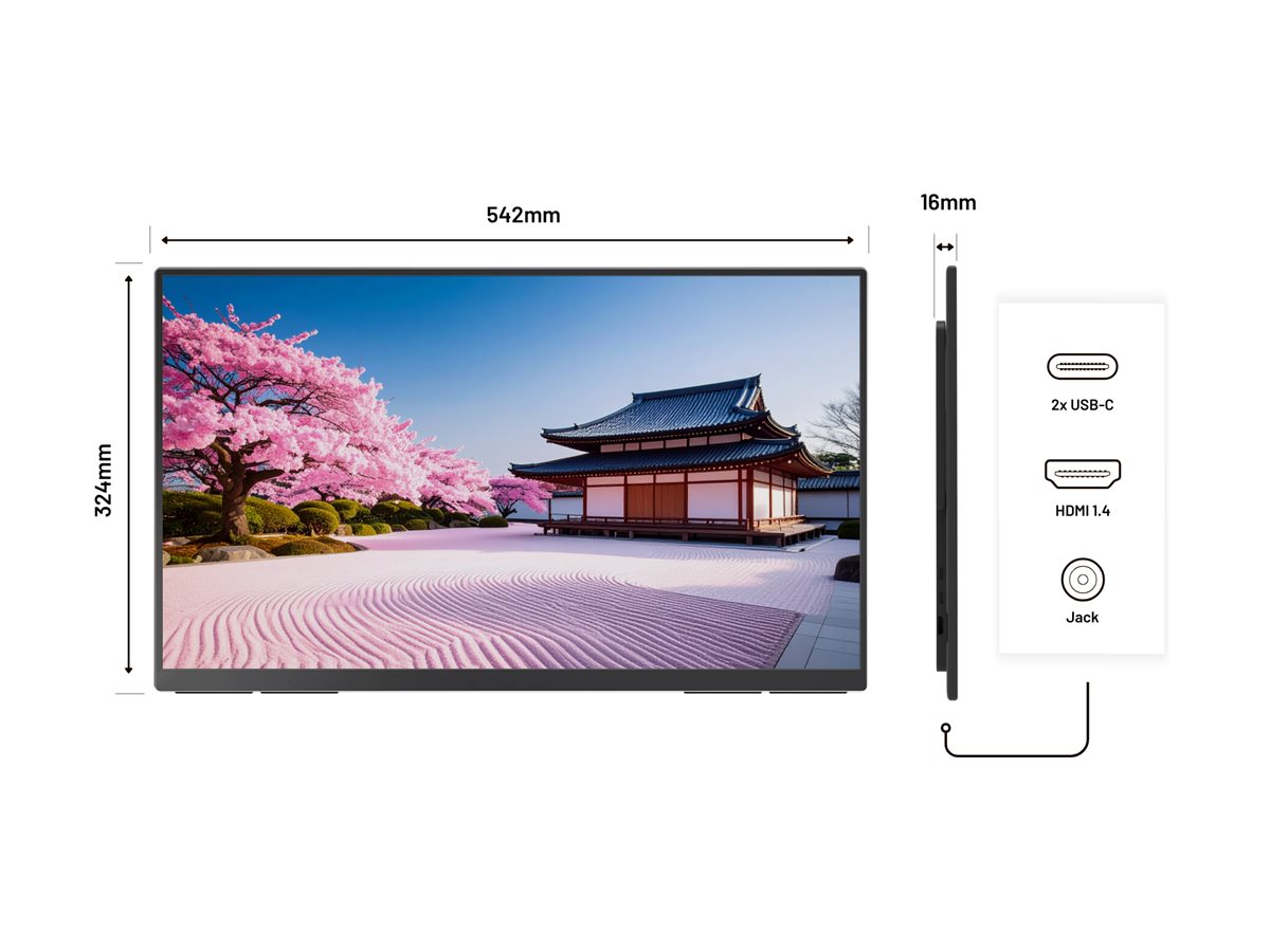 JAPANNEXT JAPANNEXT JN-MD-IPS238F-C6 - Ecran 23.8p 1920x1080 FHD 100Hz - IPS - 250 cd/m2 - 1000:1 - HDR - HDMI - USB-C charge 65W
