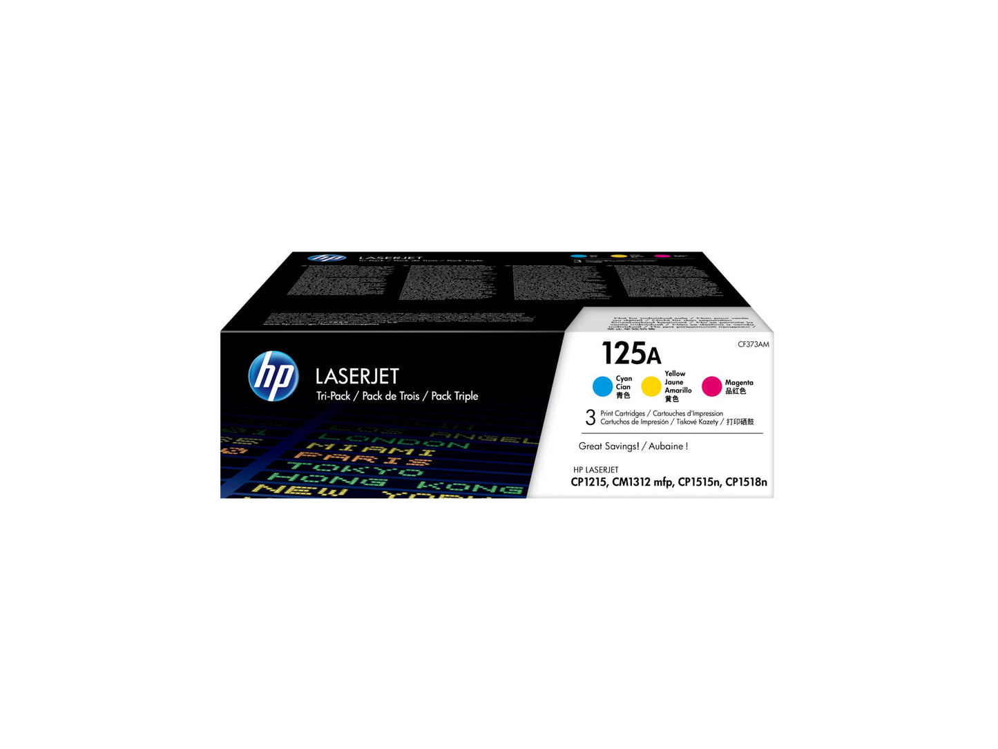 HP 125A original Toner cartridge CF373AM cyan magenta yellow standard capacity 3 x 1.400 pages 3-pack