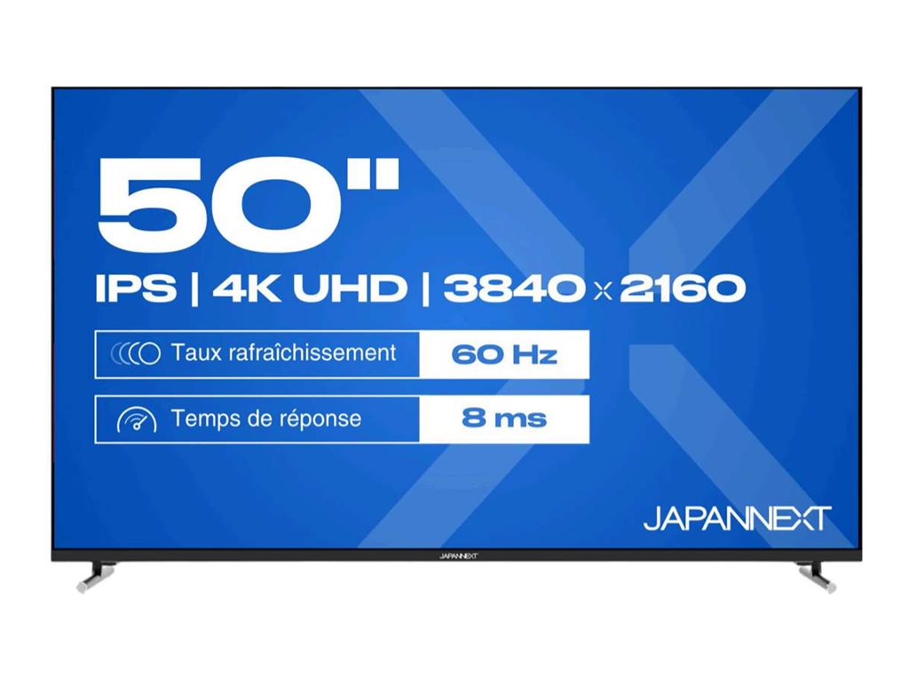 JAPANNEXT JAPANNEXT JN-IPS500UHD60F - Ecran 50p - 4K 3840x2160 UHD 60Hz - IPS - 300 cd/m2 - 1200:1 - HDR - HDMI x3 - télécommande - pieds