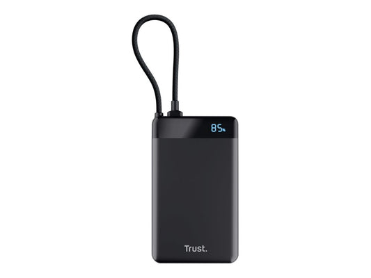 TRUST Powerbank FIERA 10.000 mAh avec câble fixe USB-C - Black