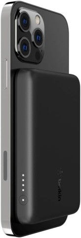 Belkin Batterie externe sans fil magnétique 2500mAh, chargeur portable compatible avec MagSafe pour iPhone 14, 13, 12, charge rapide petite capacité compact mini 2K, câble USB-C/USB-C inclus, Noir