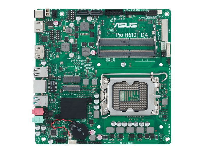 ASUS PRO H610T D4-CSM LGA1700 DDR4 1xHDMI 2.1 1xDP 1xPCIe 2xM.2 2xSATA 4xUSB Thin Mini ITX MB