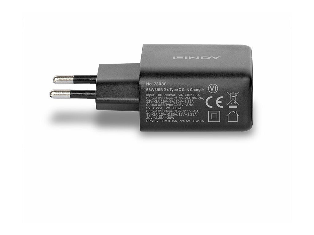 LINDY LINDY 65W USB 2 x Type C GaN Charger