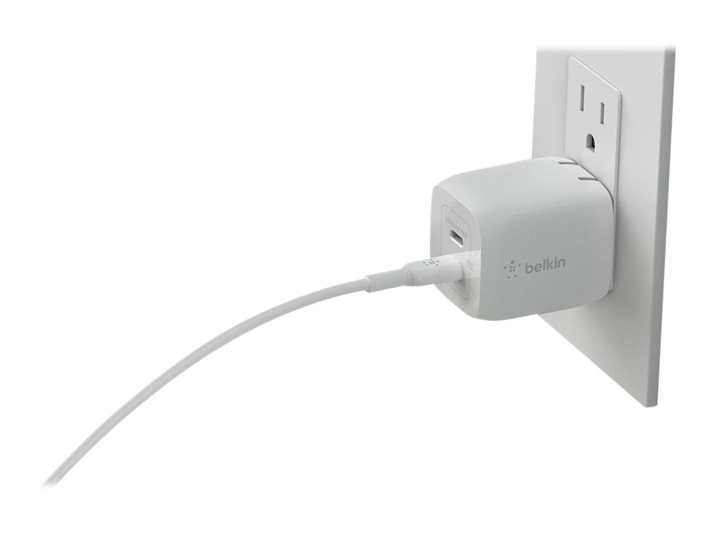 BELKIN BELKIN BOOST CHARGE 65w USB-C GaN PD PPS Dual Wall Charger w/ 2m Power Cord 100W White