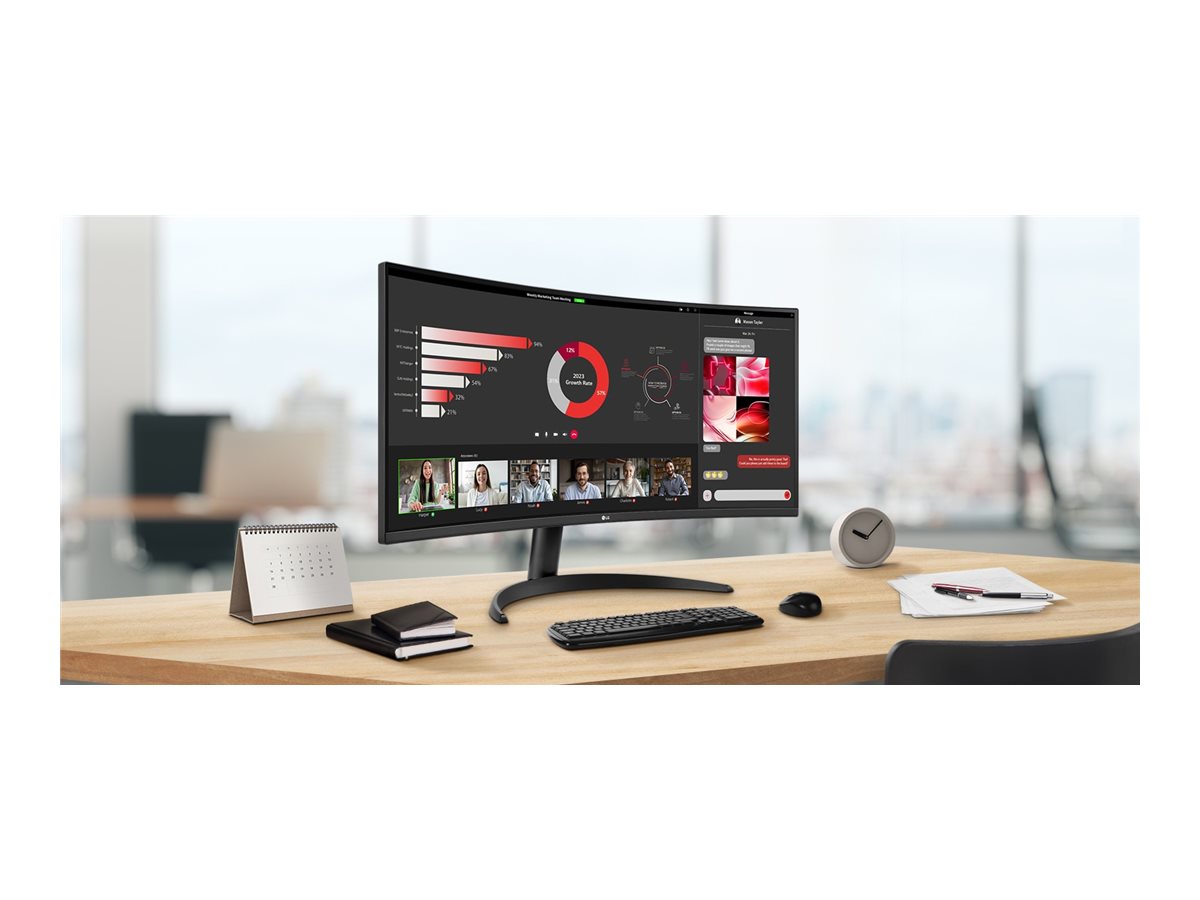 LG LG 34WR50QC-B.AEU Écran LED - incurvé - 34p - 3440 x 1440 WQHD 100 Hz - VA - 300 cd/m² - 3000:1- HDR10 -5ms - 2xHDMI, DisplayPort