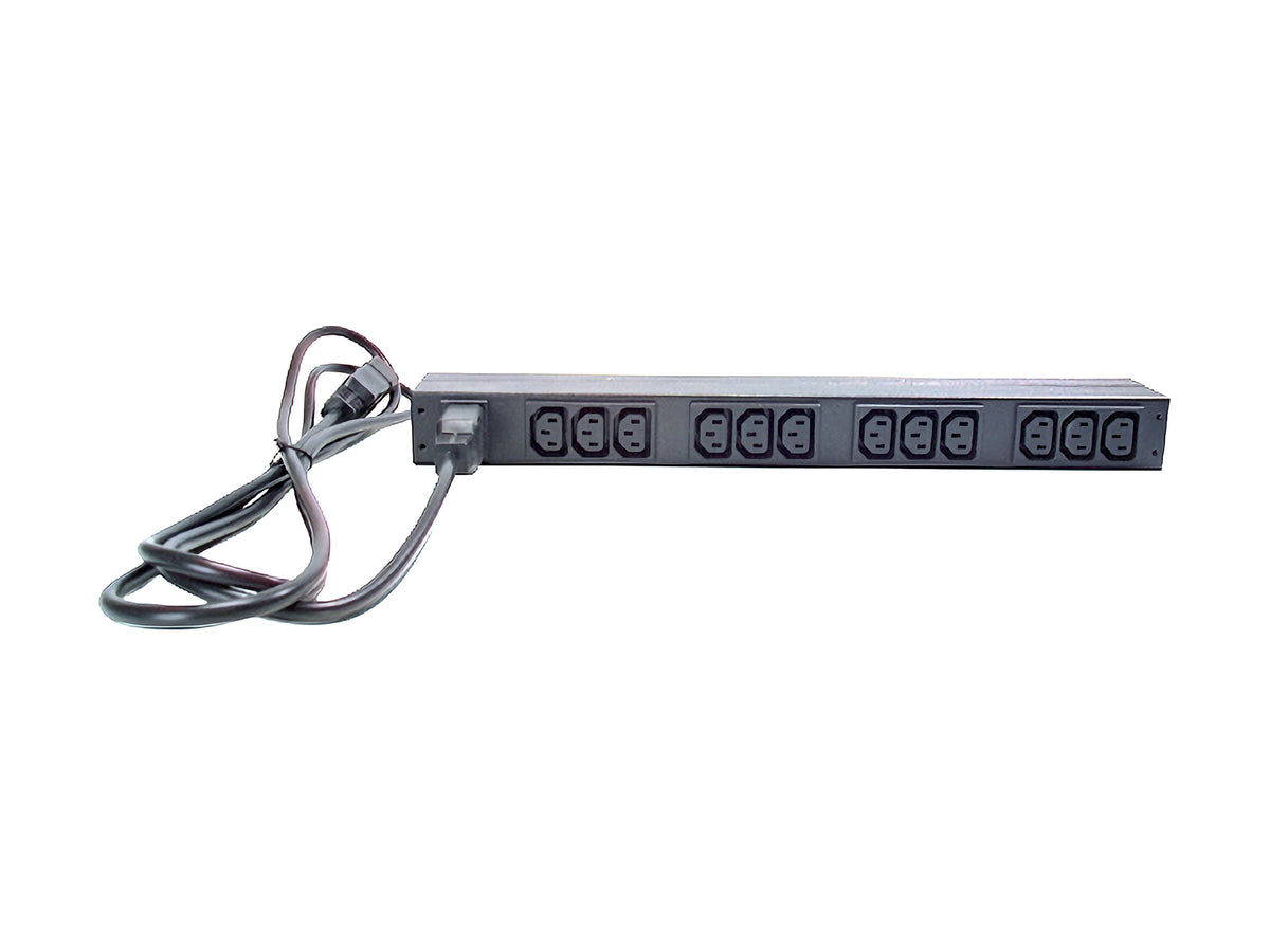 APC Basic Rack-Mount PDU Rack AC 208/230V input IEC 60320 C20 output connectors 12 power IEC 60320 C13 1U 19 2.49m cord BK