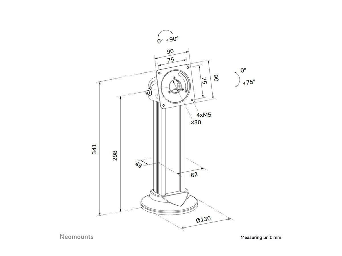NEOMOUNTS Tablet desk stand max 3kg 6.6lbs lockable