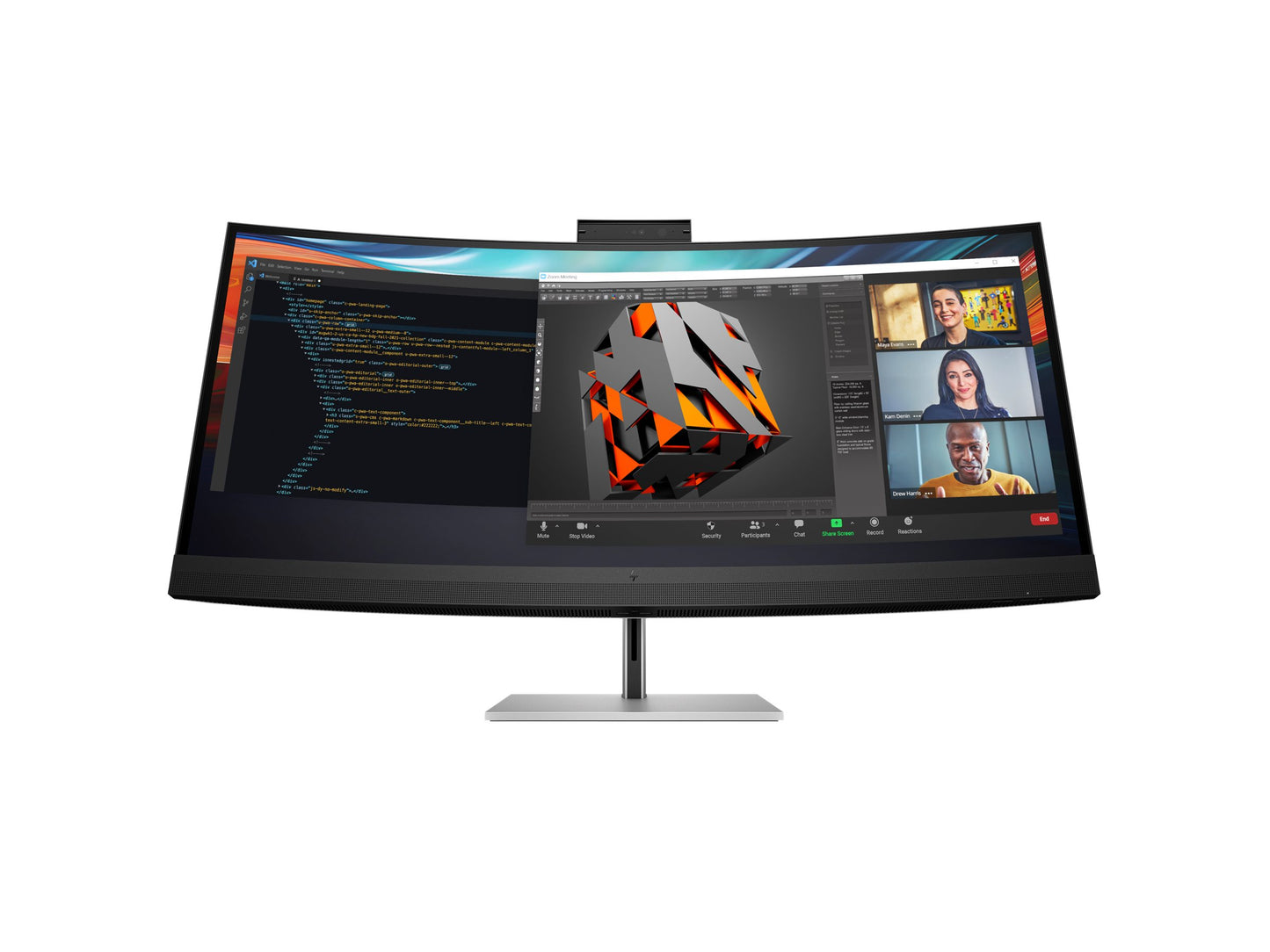 HP Écran de conférence incurvé 5K2K série 7 Pro 740pm avec webcam 4K 39.7p WUHD 5120x2160 USB-C DisplayPort Thunderbo