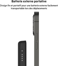 Charger l&#39;image dans la galerie, Belkin Batterie externe sans fil magnétique 2500mAh, chargeur portable compatible avec MagSafe pour iPhone 14, 13, 12, charge rapide petite capacité compact mini 2K, câble USB-C/USB-C inclus, Noir