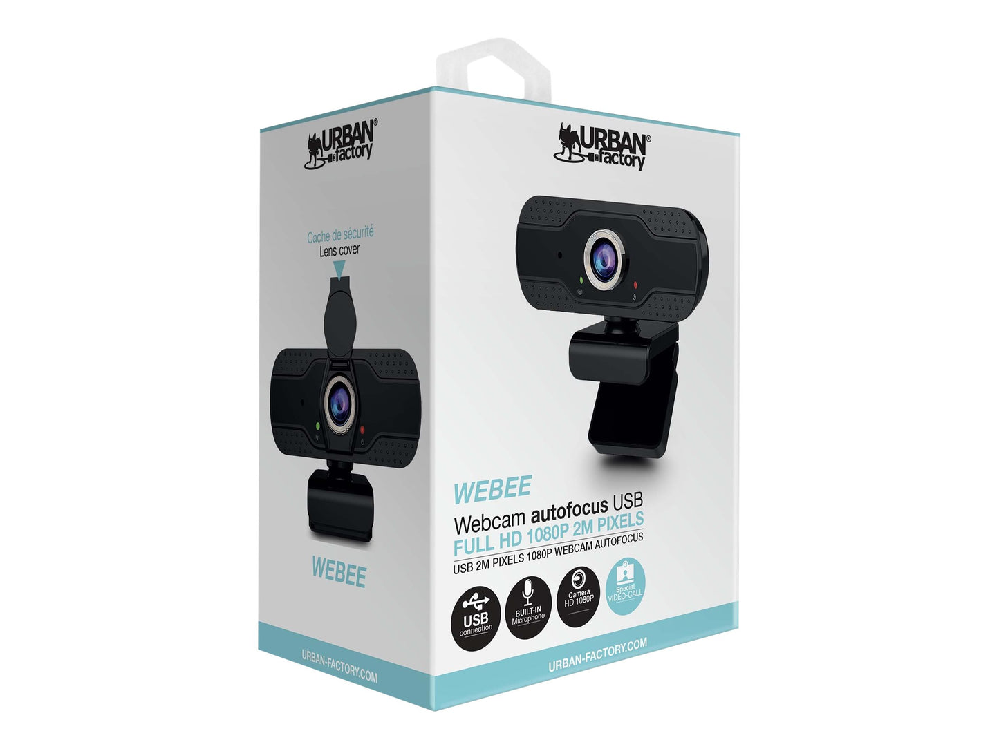 URBAN FACTORY URBAN FACTORY Webcam USB Full HD 1080P 2M Pixels Autofocus