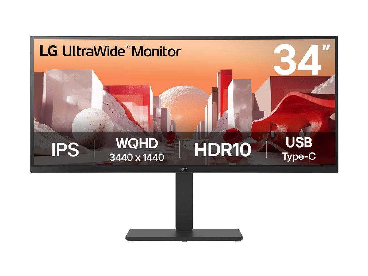 LG LG UltraWide 34BA75QE-B - Écran LED - incurvé - 34" - 3440 x 1440 WQHD @ 60 Hz - IPS - 300 cd/m²- HDR10 - 5ms - 2xHDMI- DP- USB-C