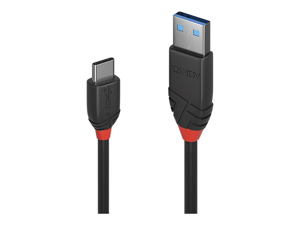 LINDY 1m USB 3.2 Type A to C Cable 3A Black Line