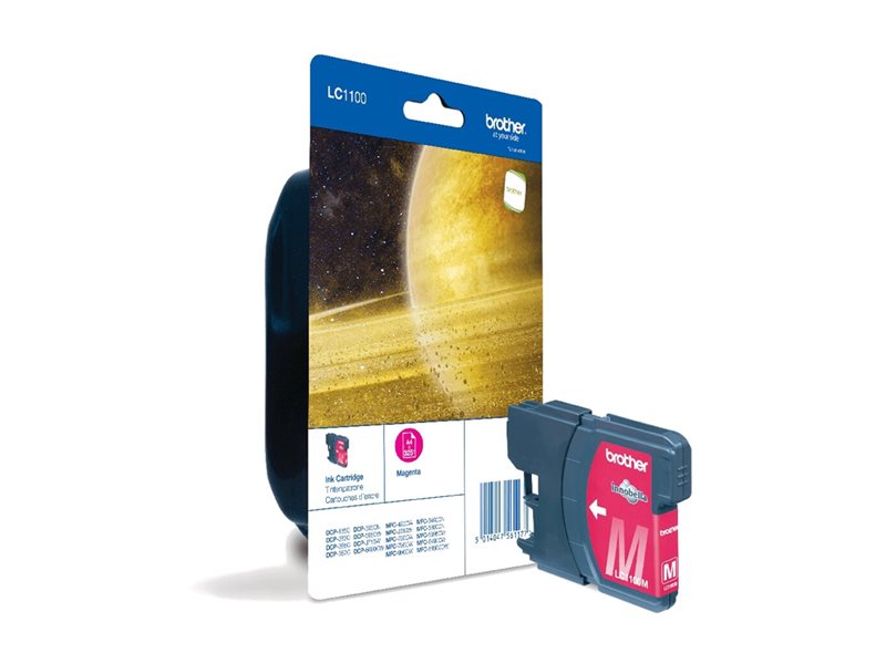 BROTHER LC-1100 cartouche encre magenta capacité standard 7.5ml 325 pages 1-pack blister sans alarme