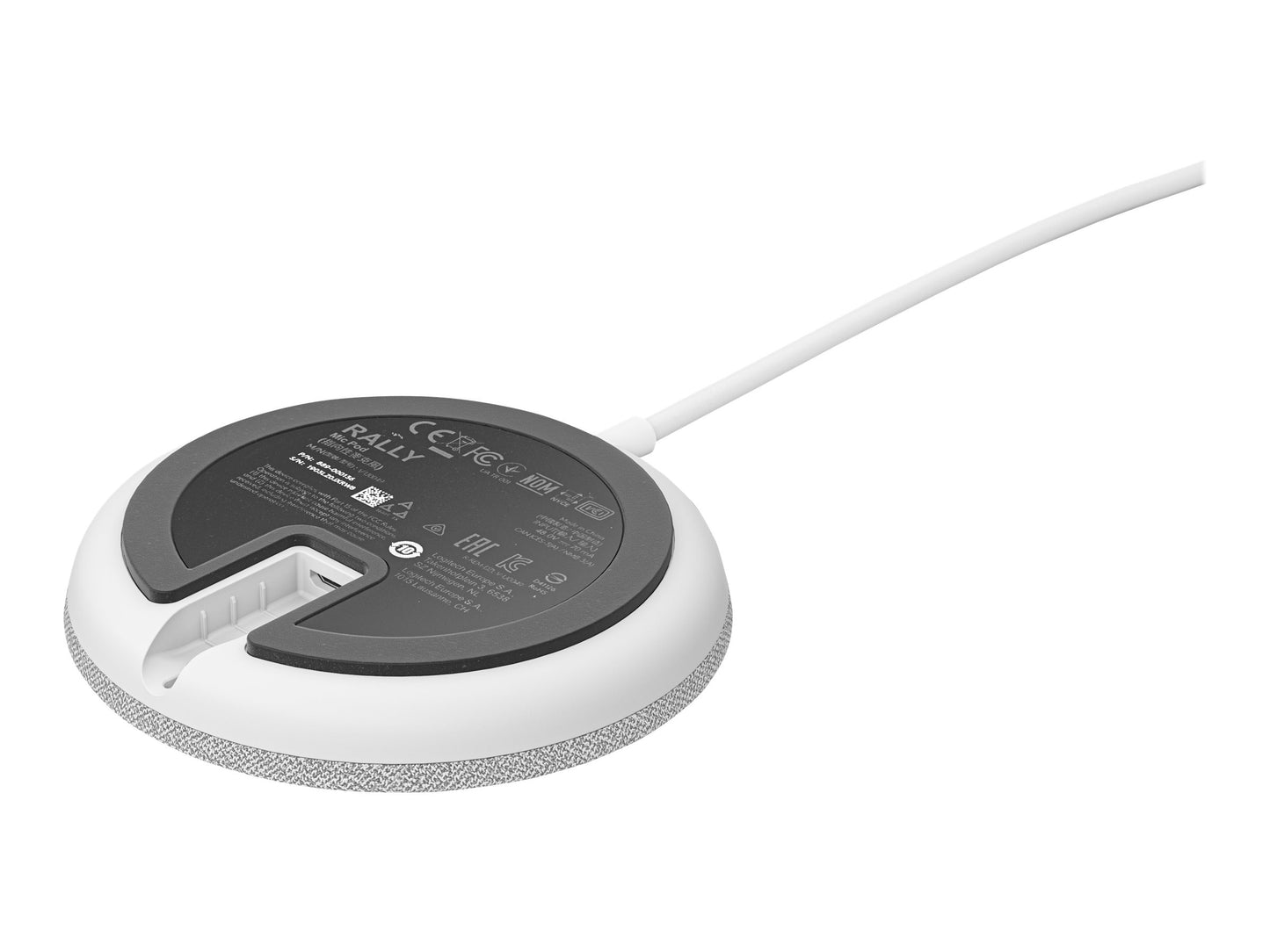 LOGITECH LOGITECH Rally Mic Pod Microphone white Skype Certified Zoom Certified Cisco Webex Certified for Rally Bar Plus Room Solution Large