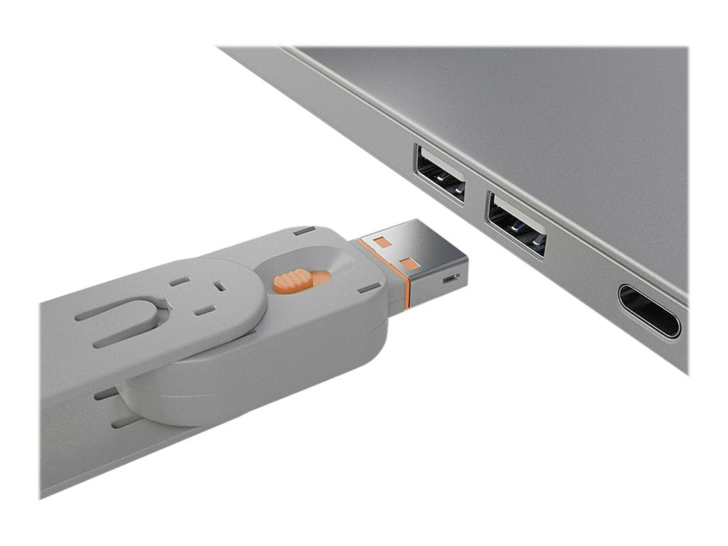 LINDY Clé USB et 4 bloqueurs de ports USB Orange
