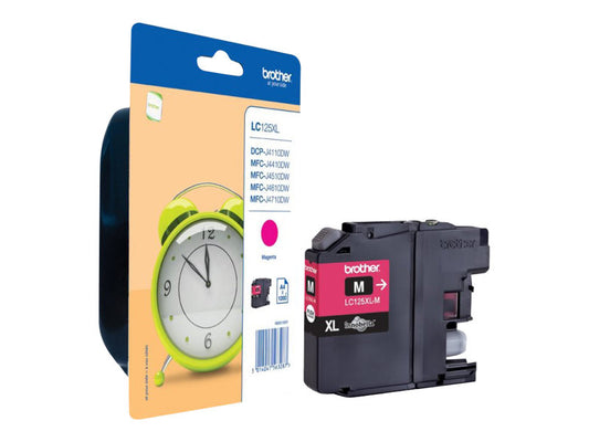 BROTHER BROTHER LC-125XL cartouche dencre magenta haute capacité 1.200 pages 1-pack blister sans alarme