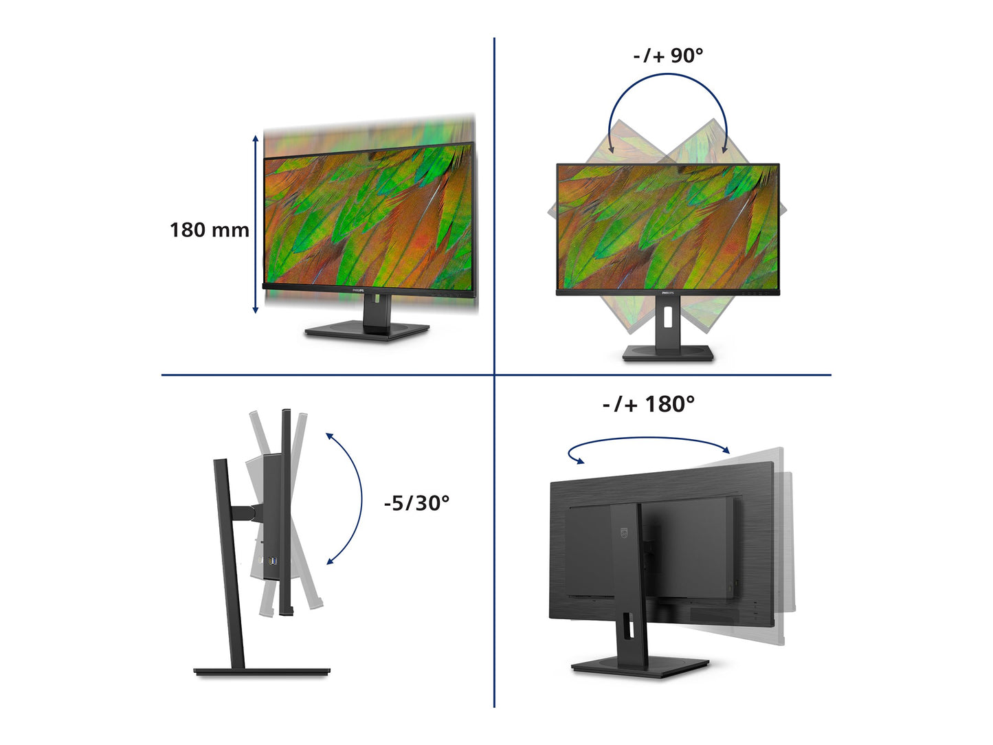 PHILIPS PHILIPS 32B1N3800/00 Ecran 31.5p UHD LED 16:9 VA 60Hz 2xHDMI 2.0 DP 1.4