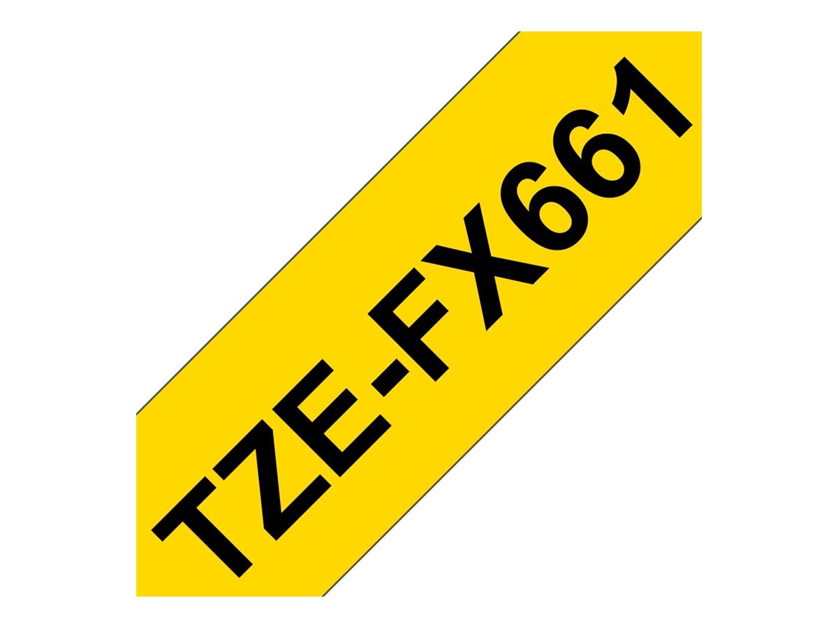 BROTHER TZEFX661 36mm Black on Yellow Flexible ID