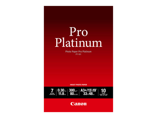 CANON CANON PT-101 pro platinum photo  papier 300g/m2 A3+ 10 feuilles pack de 1