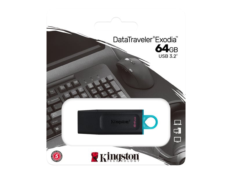 KINGSTON 64Go USB3.2 Gen1 DataTraveler Exodia Black + Teal