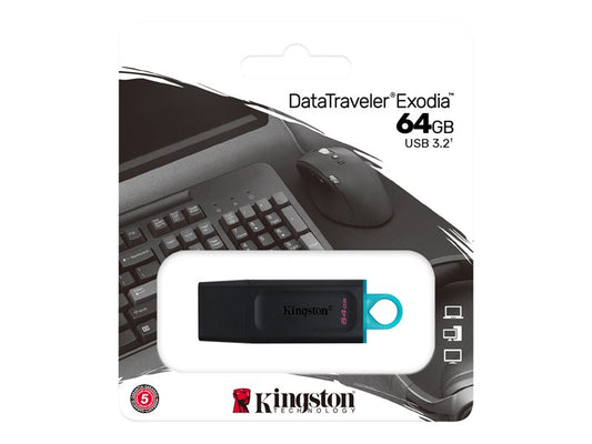 KINGSTON 64Go USB3.2 Gen1 DataTraveler Exodia Black + Teal