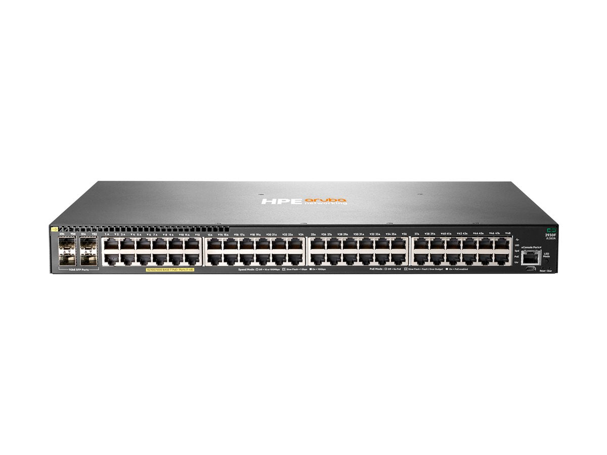 HEWLETT PACKARD ENTERPRISE HPE Aruba 2930F 48G PoE+ 4SFP Switch Europe English