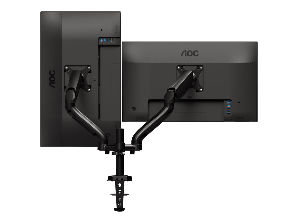AOC INTERNATIONAL AOC AS110D0 bras réglable - pour 2 écrans LCD - alliage d'aluminium - Taille d'écran : jusqu'à 27 pouces - montrable sur bureau