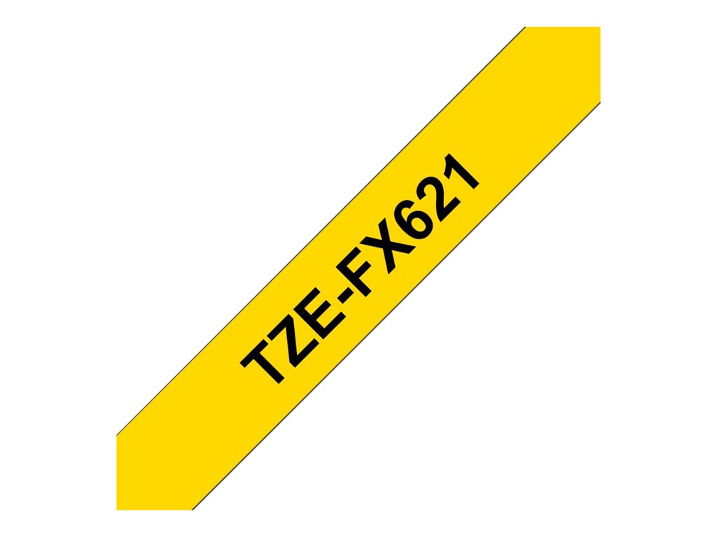 BROTHER P-TOUCH TZE-FX621 noir sur jaune  9mm