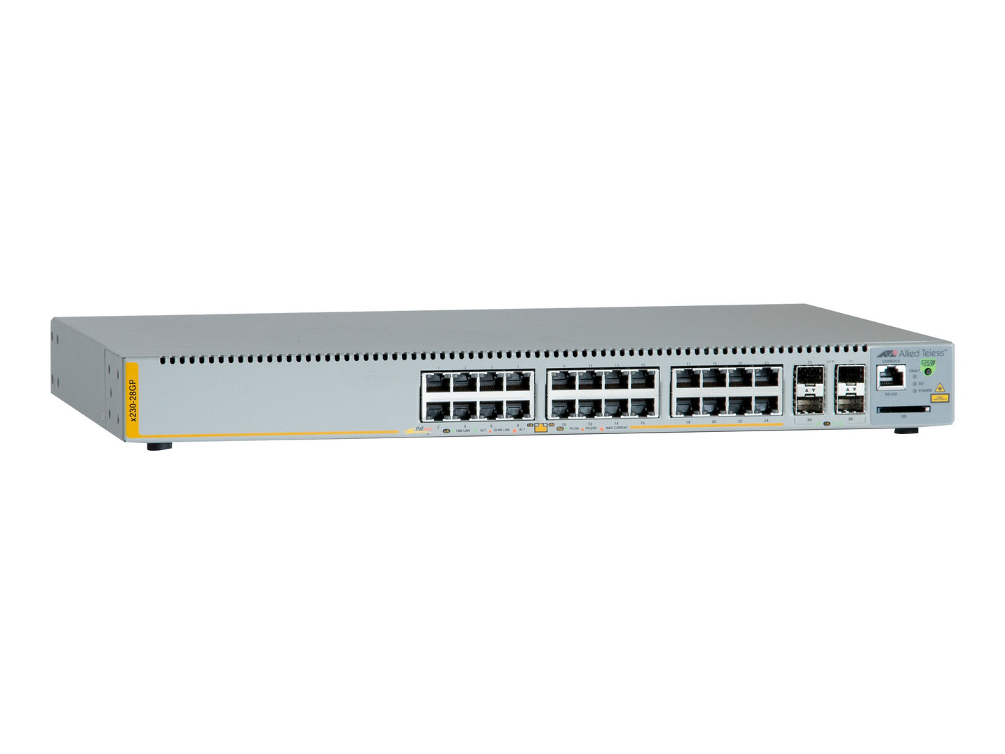 ALLIED TELESIS ALLIED L2+ managed switch 24x 10/100/1000Mbps POE+ ports 4 x SFP uplink slots
