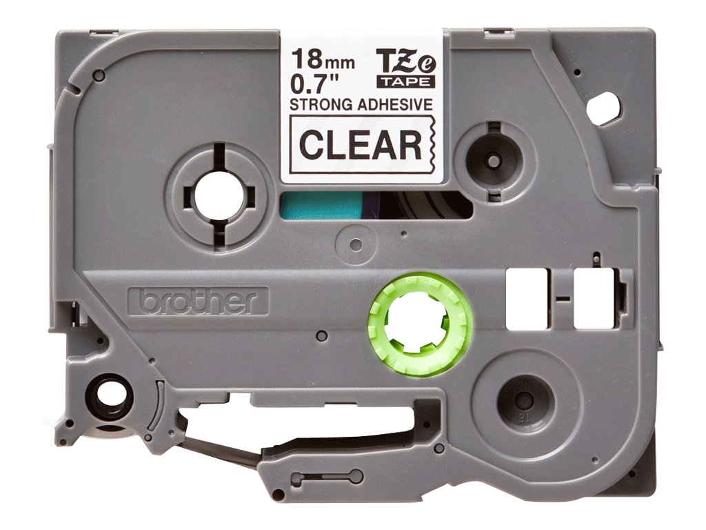 BROTHER P-TOUCH TZE-S141 noir sur clear 18mm extra gluey
