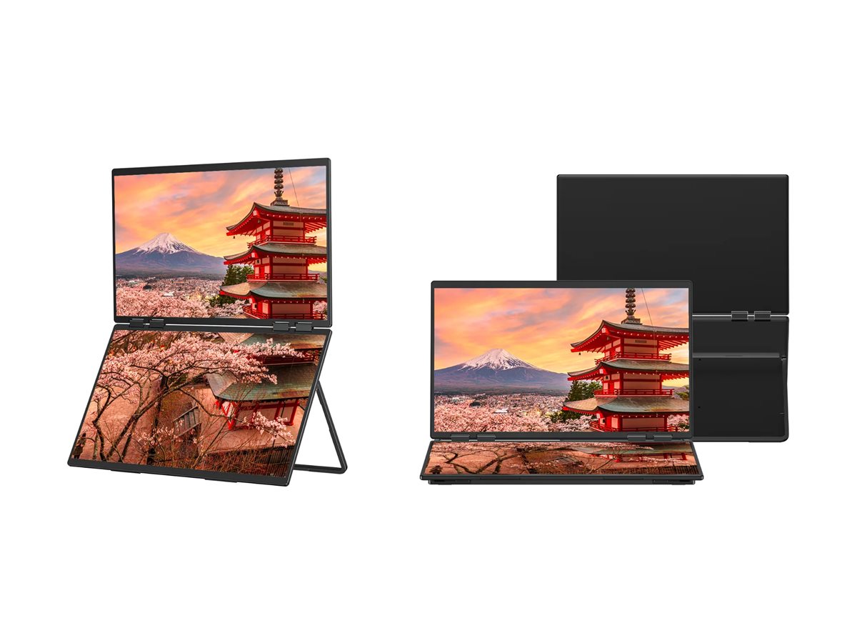 JAPANNEXT JN-DMD-IPS238F 23.8p Dual Portable Monitor FHD 100Hz IPS 250cd/m2 1000:1 HDMI USB-C charge