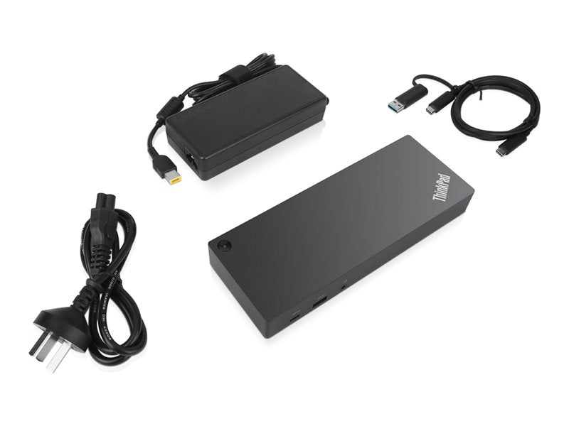 LENOVO ThinkPad Hybrid USB-C avec USB-A Dock - Station daccueil - USB-C - 2 x HDMI, 2 x DP - GigE - 135 Watt - ThinkRed