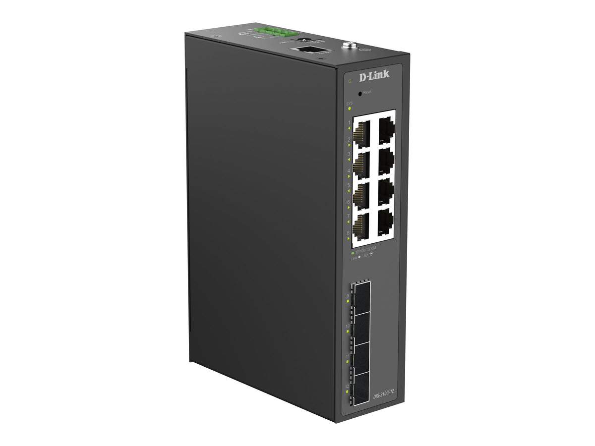 D-LINK Smart L2 Industriel 8 ports Gigabit & 4 ports SFP Gigabit Format Rail-DIN