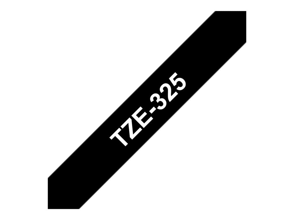 BROTHER P-TOUCH TZE-325 blanc sur noir  9mm