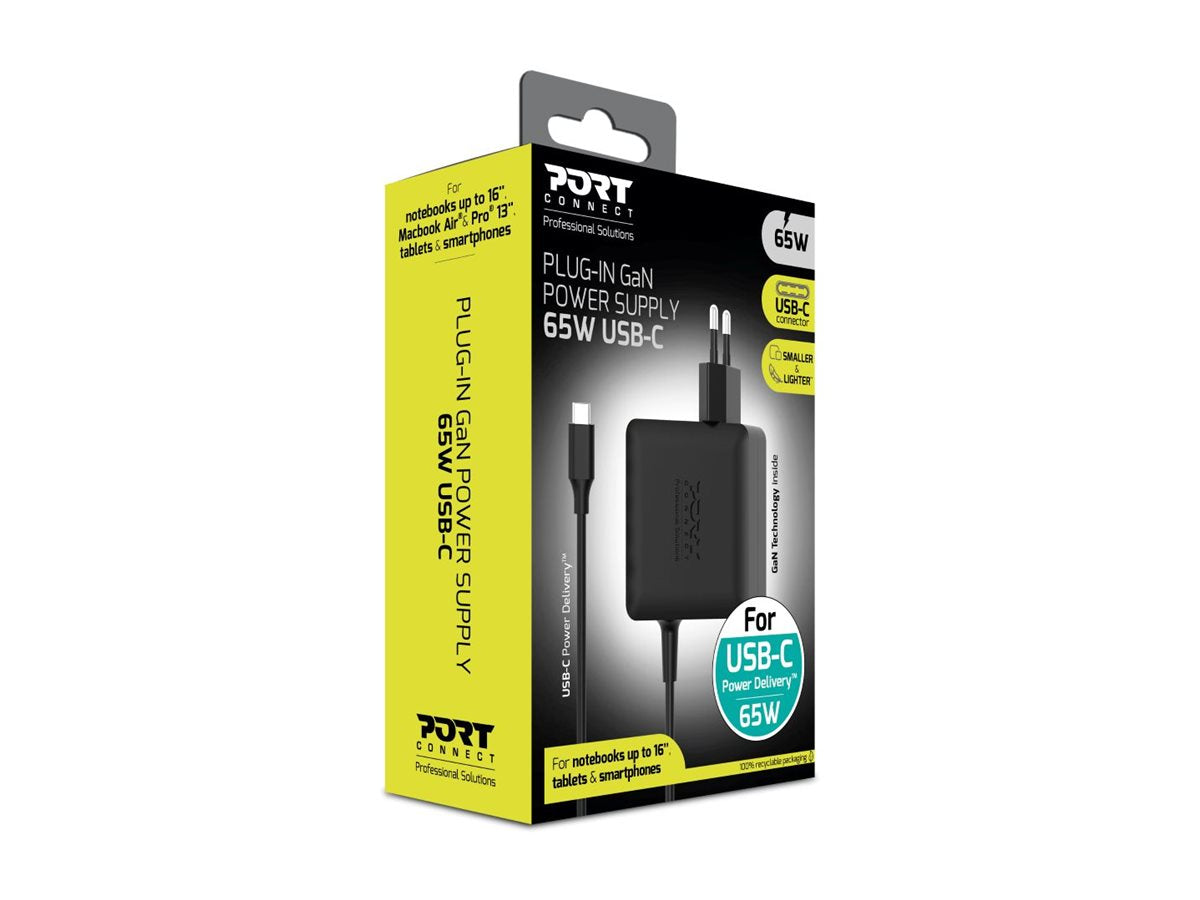 PORT DESIGNS PORT DESIGNS Power Supply GaN 65W - TYPE C - PLUG IN - EU