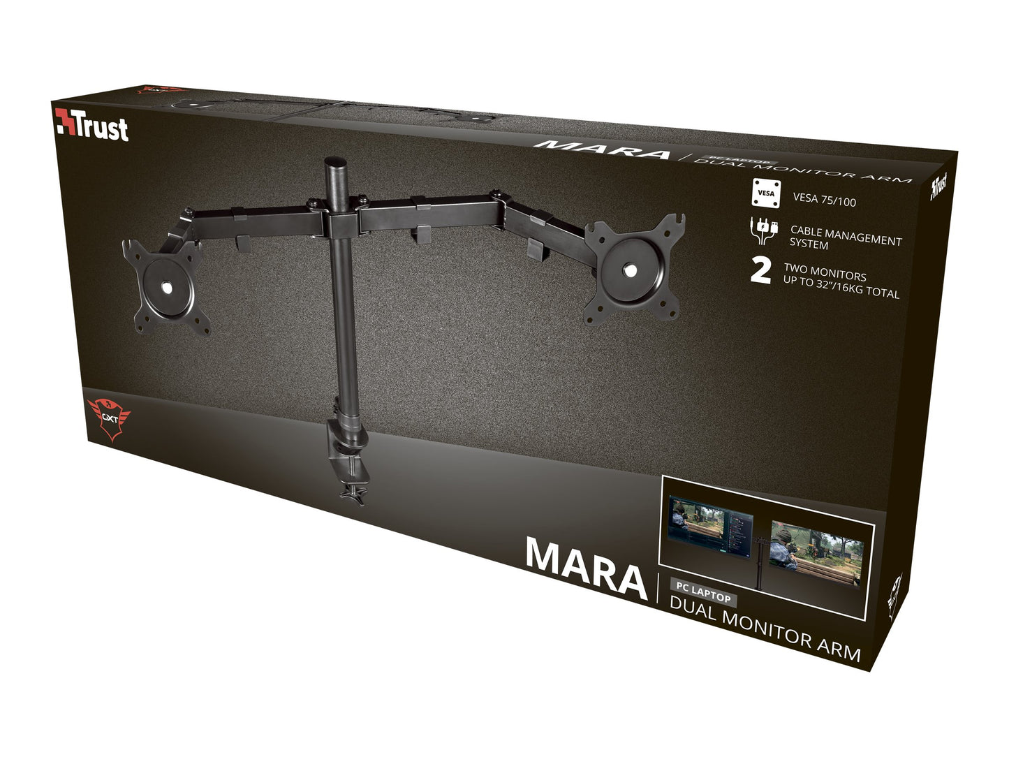 TRUST Support articulé MARA pour 2 écrans - GXT1120