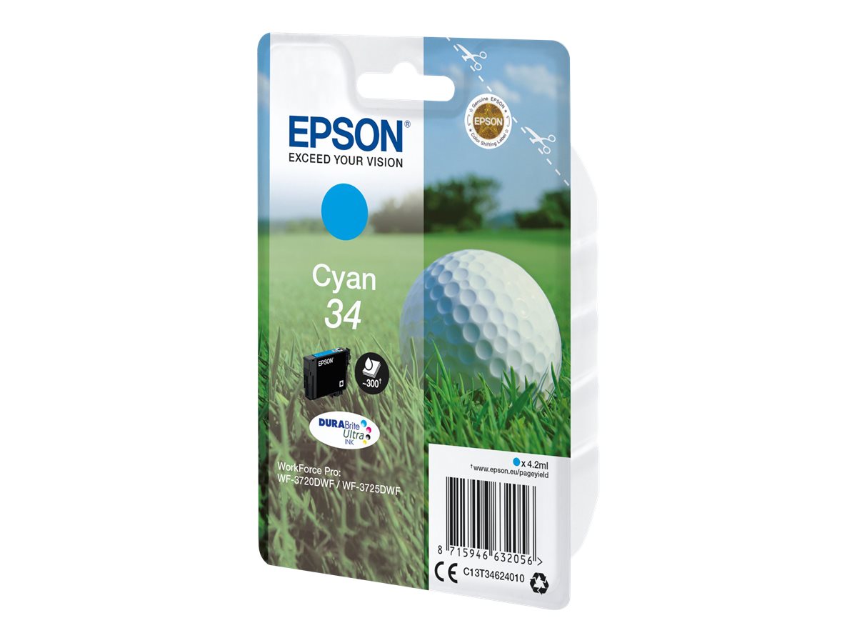 EPSON 2LB Singlepack Cyan 34 - DURABrite Ultra Ink