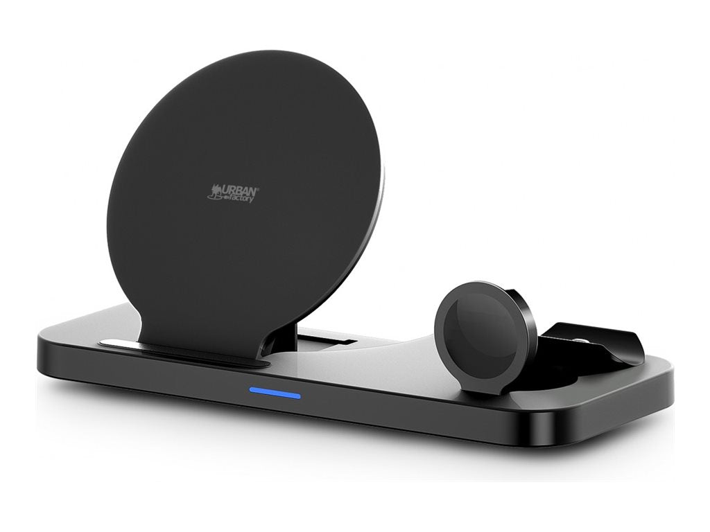 URBAN FACTORY URBAN FACTORY Powee Charger Qi 3 In 1 With Function Stand 15W - Smaetphone / Smartwatch / Headphones