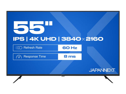 JAPANNEXT JAPANNEXT JN-IPS550UHD60F - Ecran 55p - 4K 3840x2160 UHD 60Hz - IPS - 320 cd/m2 - 1200:1 - HDR - HDMI x3 - télécommande - pieds