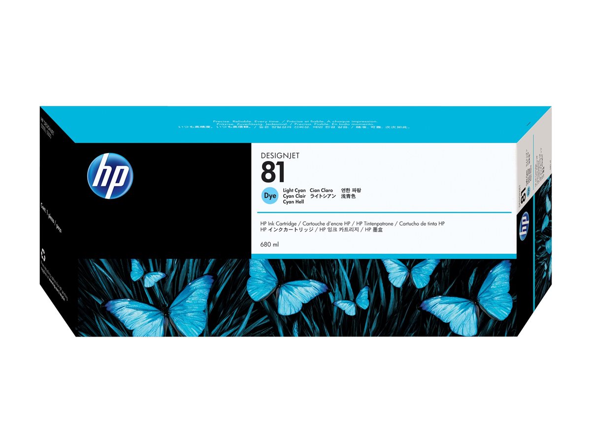 HP 81 original dye Ink cartridge C4934A light cyan standard capacity 680ml 1-pack